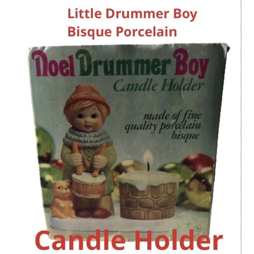 Drummer Boy Candle Vtd/date on bottom, Made if Bisque Porcelain